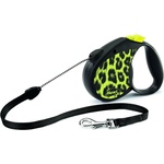 flexi Safari Leopard повод за куче M до 20 кг, 5 м въже - жълто