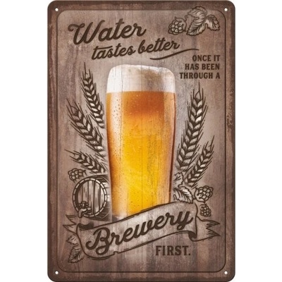 Postershop Plechová cedule: Water Tastes Better - 20x30 cm