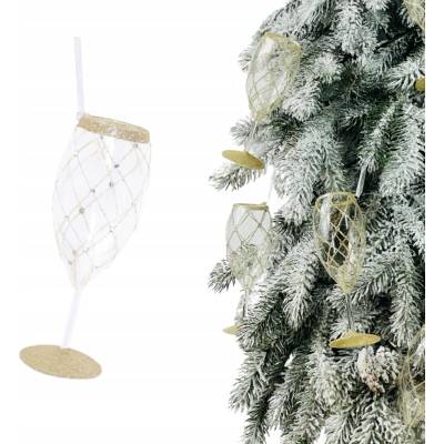 Inspiruj VIANOČNÁ GUĽA SKLENENÁ NA VIANOČNÝ STROMČEK POHÁR NA ŠAMPANSKÉ 16cm SKLENENÉ VIANOČNÉ GULE OZDOBY