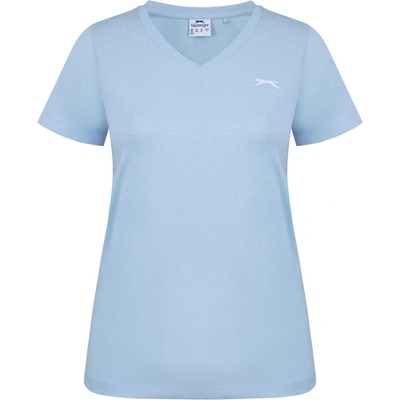 Slazenger Дамска тениска Slazenger Ladies V Neck Tee Shirt - Light Blue