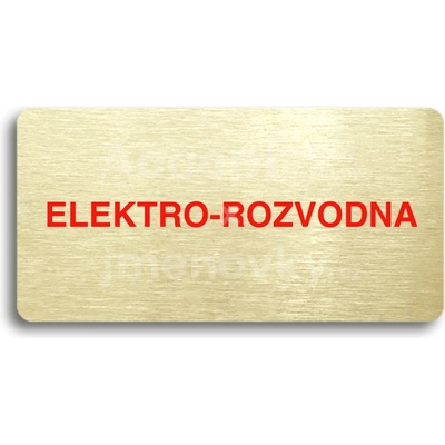ACCEPT Piktogram ELEKTRO-ROZVODNA - zlatá tabulka - barevný tisk bez rámečku