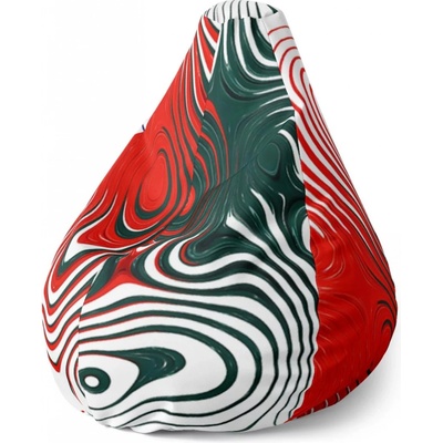 Sablio Sedací vak Pear Dvoubarevná abstrakce 70 x 95 x 15 cm