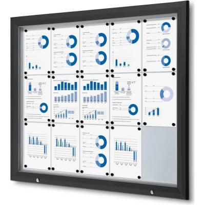 Jansen Display Exteriérová vitrína 15 x A4 RAL 9005 1243 x 1065 mm