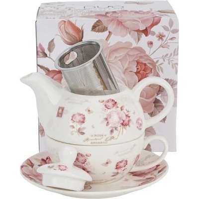 DUO PORCELAIN Šálek a konvička s nerezovým sítkem 926412