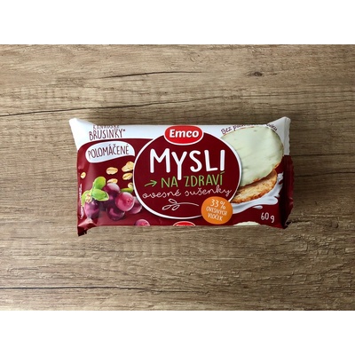Emco Ovesné sušenky polomáčené s kanadskými brusinkami 60 g