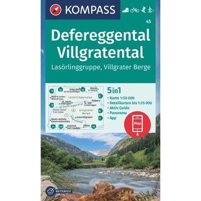 Defereggental / Villgratental / Lasörlinggruppe Kompass - 045 - turistická mapa