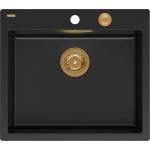 Quadron Unique Morgan 110 вградена композитна мивка, черна - медна 57x50 см (HB8304U7-C1_P2O) Мивка за вграждане
