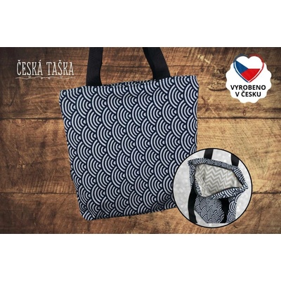 Česká Taška Taškokabelka WAVE beige XL ručně šitá Česká Taška s podšívkou a zipem 50×50 cm
