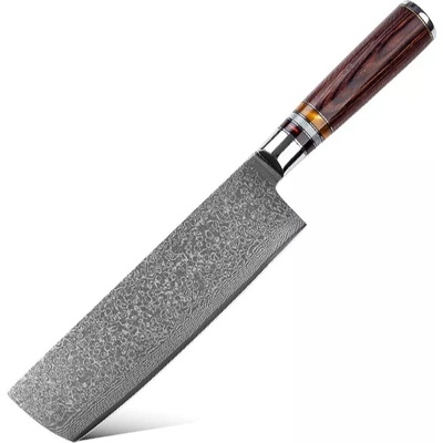 IZMAEL Damaškový kuchynský nôž Kašiwa Cleaver/Hnedá 17.5 cm