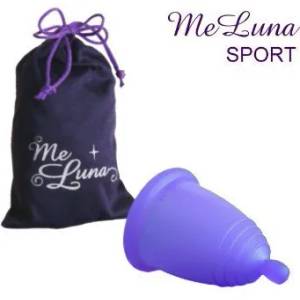 Me Luna Менструална чашка Me Luna размер M плюс 10 таблетки за стерилизация Спорт (Sport) Топче Синьо - лилав