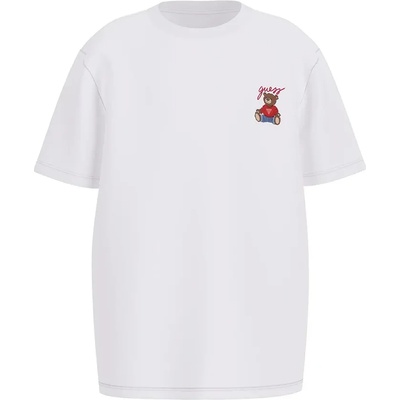 GUESS Бяла Oversize тениска за момче с малко бродирано мече Guess