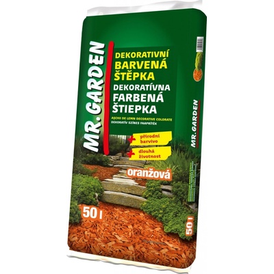 Mr.Garden Dekorační barvená štěpka, oranžová, 50 l – Zboží Mobilmania