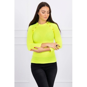 Tričko s ozdobnými gombíkmi MI5197 Neónovo žltá