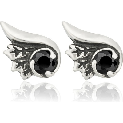 Sam's Artisans náušnice Black Fashion Wings chirurgická oceľ INM050