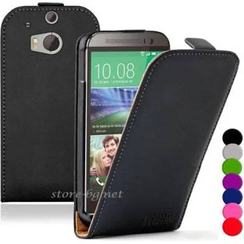Image 1 of HTC One M8 Флип2 Кожен Калъф + Протектор