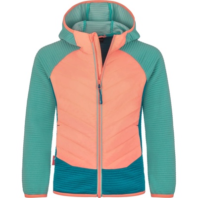 TROLLKIDS Детско поларено яке Trollkids Girl's Sirdal Jacket Fleece jacket - Aqua Haze / Harbor Blue / Mellow Peach - размер 176 (EU) (703-4380-0520)