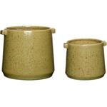 Hübsch Комплект от 2 зелени керамични саксии Herb - Hübsch (761403)