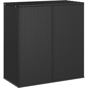  Кутия за градински възглавници PE ратан 100x49x103, 5 см черна