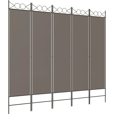 vidaXL 5dílný paraván antracitový 200 x 220 cm textil 350172