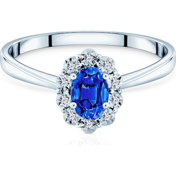 SAVICKI Годежен пръстен Savicki: бяло злато, син сапфир, диаманти