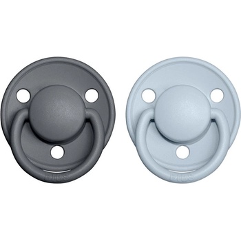 BIBS De Lux One Size биберон Iron / BabyBlue 2 бр