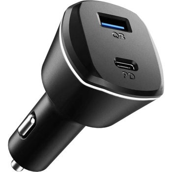 Spigen PC1800 PowerArc 30W ArcStation 2-Port Car Charger - зарядно за кола с технология за бързо зареждане с USB и USB-C изход (черен)