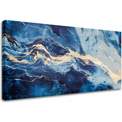 Zlatý dotek na plátně abstraktní vize moře - 50x100 cm