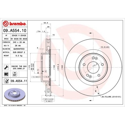 Brzdový kotúč BREMBO 09.A554.11