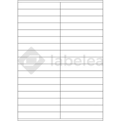 Labelea Samolepiace etikety 105x16,9 mm biele papierové, na hárku A4, pre laserovú a atramentovú tlač, Farba etikiet Biela, Počet hárkov v balení 100 EPY105016W034S