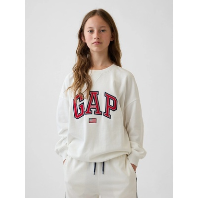 GAP detská oversize mikina s logom VintageSoft biela