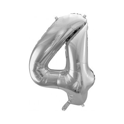 Party Deco FB1M 4 018 Fóliový balón Číslo strieborný 86cm 4