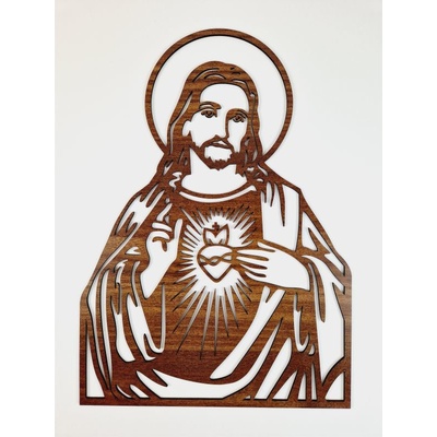 Drevený obraz na stenu Najsvätejšie srdce Ježišovo III.