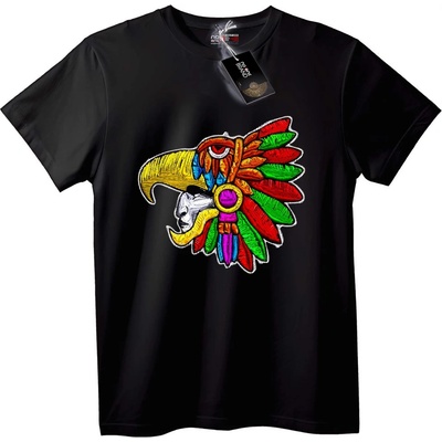 NOONEBRAND Тениска Цветен Череп и Птица - 2XL, Black
