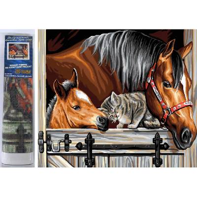Norimpex - Puzzle Diamond Painting A horse with a cat 30x40cm - 1 - 39 piese