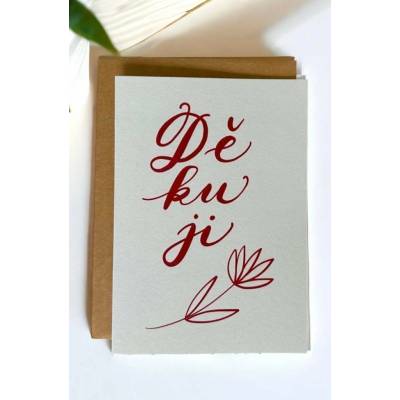Be Nice přání Děkuji červené