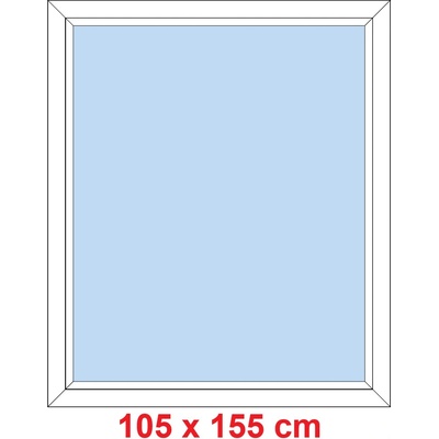 Soft Plastové okno 105x155 cm FIX neotevírav Bílá