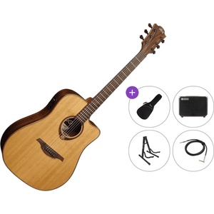LÂG GUITARS Tramontane 118 T118DCE Premium SET Natural Електро-акустична китара Дреднаут
