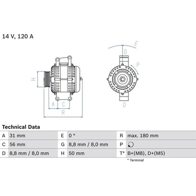BOSCH 0 986 043 900 generátor (0986043900)
