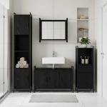 vidaXL Комплект шкафове за баня 4 бр. Черен дъб 40 x 36 x 181 см (3444621)