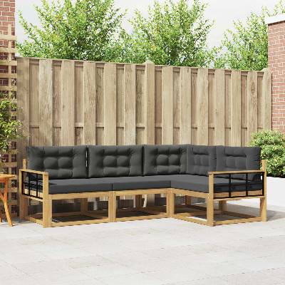 vidaXL Комплект дивани за открито 3 pcs Бяло и антрацит Полиестер (3386386)