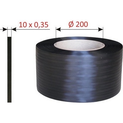 Vázací páska PP 10 x 0,35mm D200, Granoflex® PLUS černá, 3 500 m