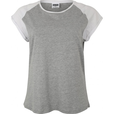 Urban Classics Ladies Contrast Raglan Tee grey white