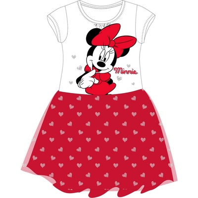 Minnie Mouse licencie Dievčenské šaty Minnie Mouse CCTN biela červená Biela