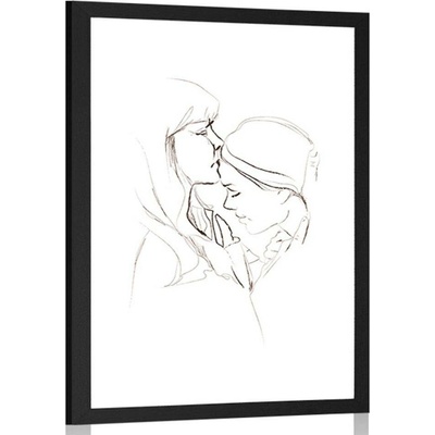 Plakát s paspartou bezpodmínečná láska - 60x90 silver