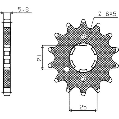 reťazové koliesko SUN31514, SUNSTAR (14 zubov) KAWASAKI, SUZUKI, YAMAHA