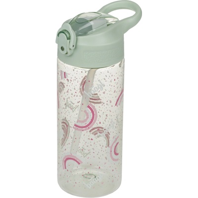 Baagl Tritánová fľaša na pitie so slamkou Dúha 500 ml