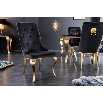 LuxD Rococo Lví hlava černá / zlatá