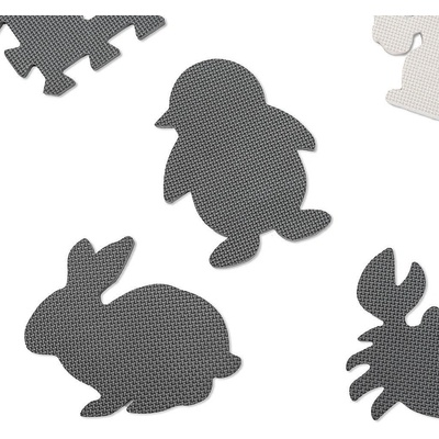 KIK Подложка за пъзел от пяна за деца 9 ел. черно-екрю 85см х 85см х 1см (kx5207)