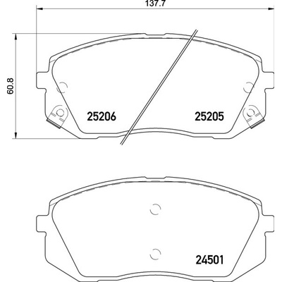 BREMBO Sada brzdových platničiek kotúčovej brzdy P30093E