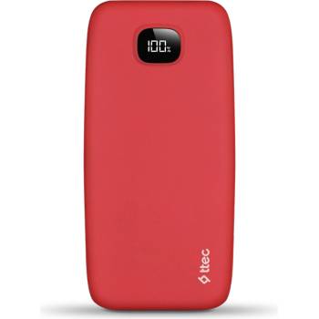 Ttec Външна батерия ttec, ChargeUp Pro, LCD, 20.000mAh PD 20W, Червена